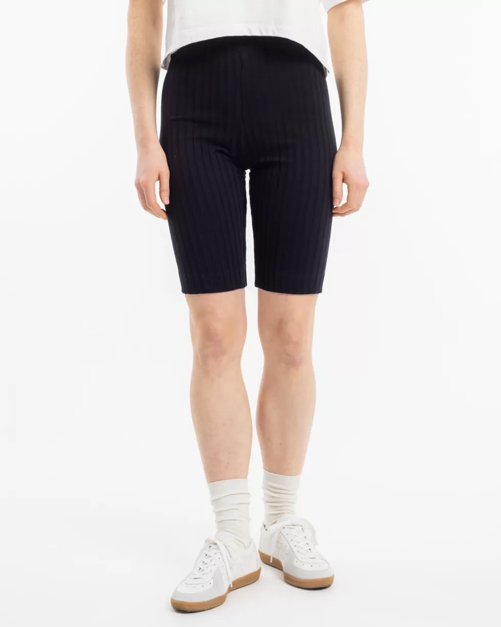 Gerippte Biker Shorts Bio Baumwolle - -Rotholz Fashion